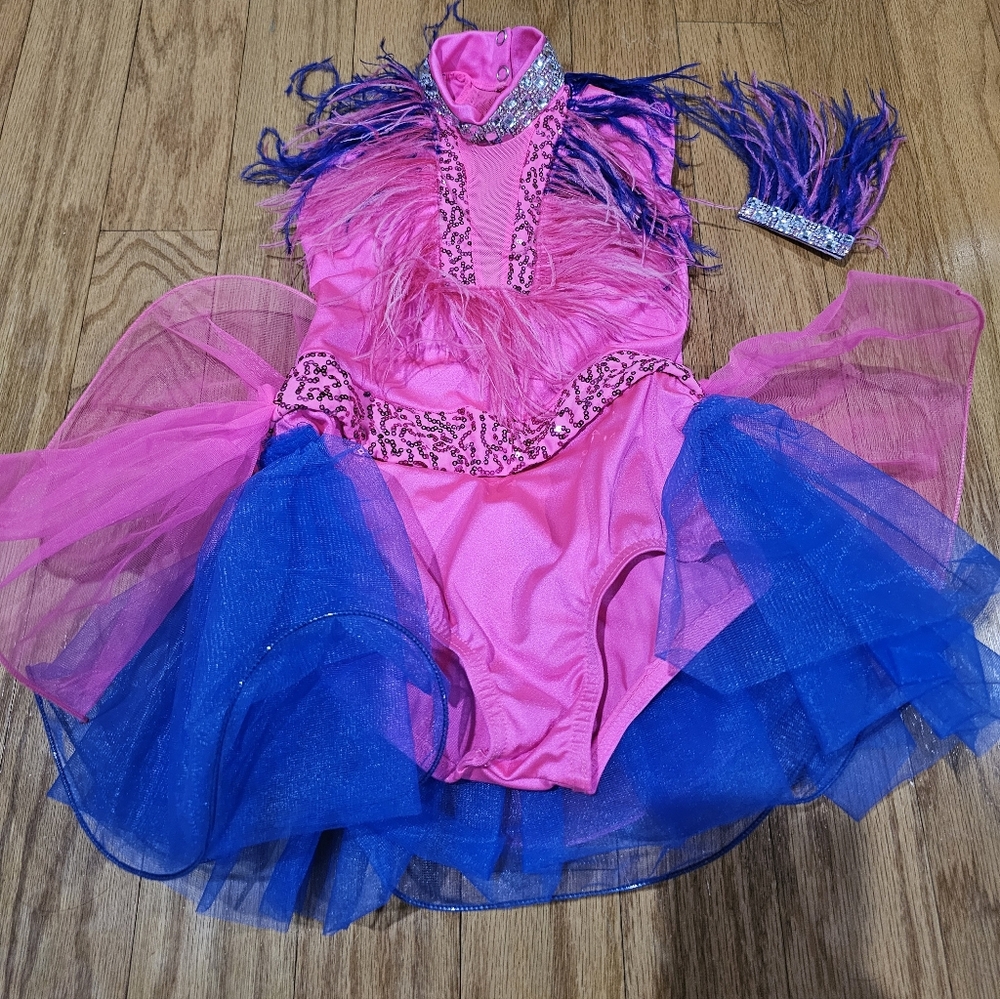 Weissman Intermediate Child Pink Blue Jazz Costume